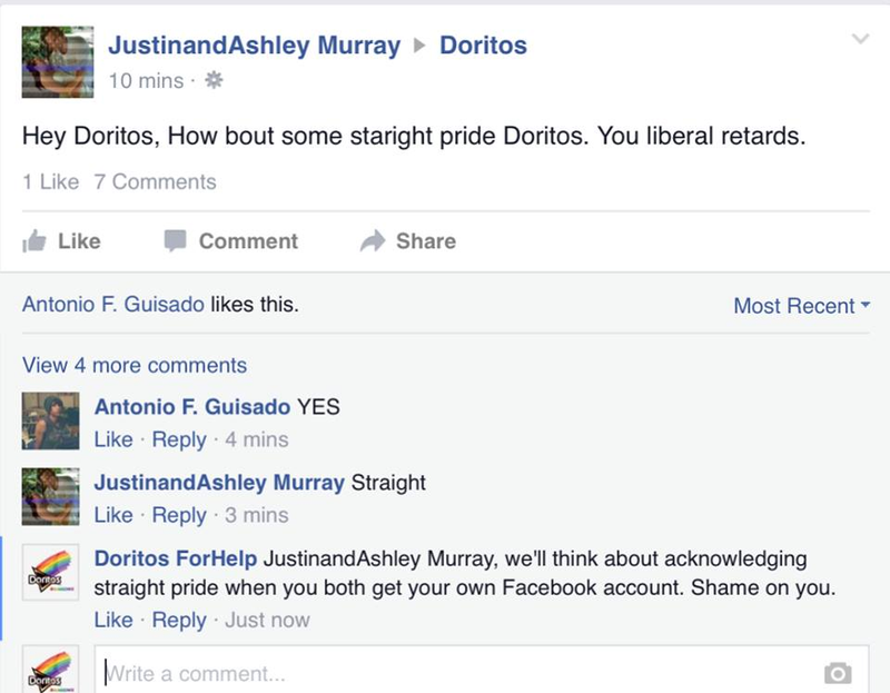 Illustration for article titled Fake Doritos company trolls homophobic haters